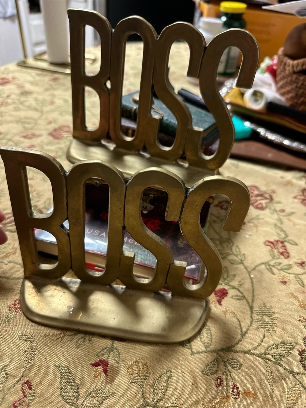 BOSS Decorative Bookends - Brass Finish
